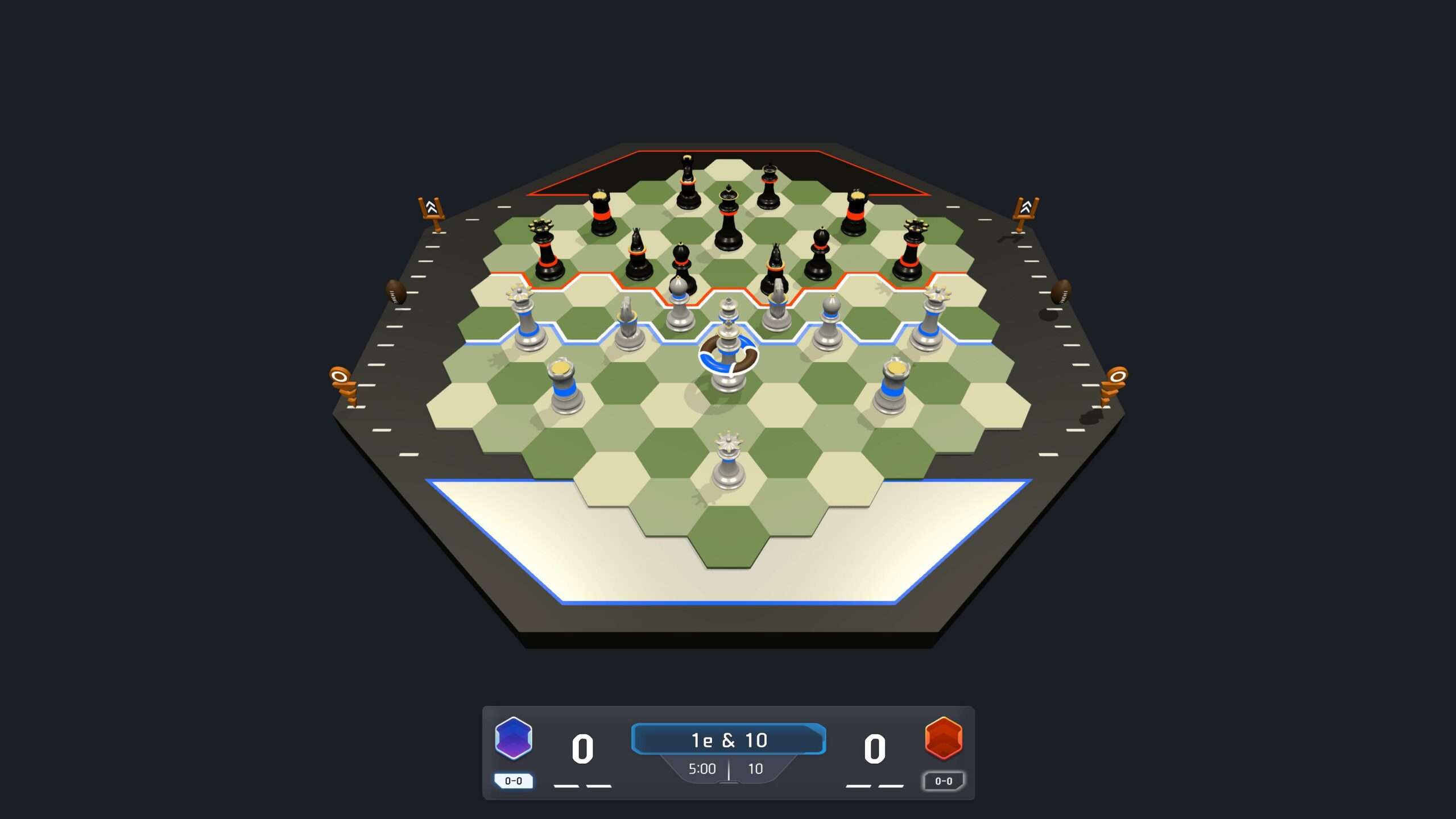 OBAN — Plateau hexagonal, vue générale avec trajectoires