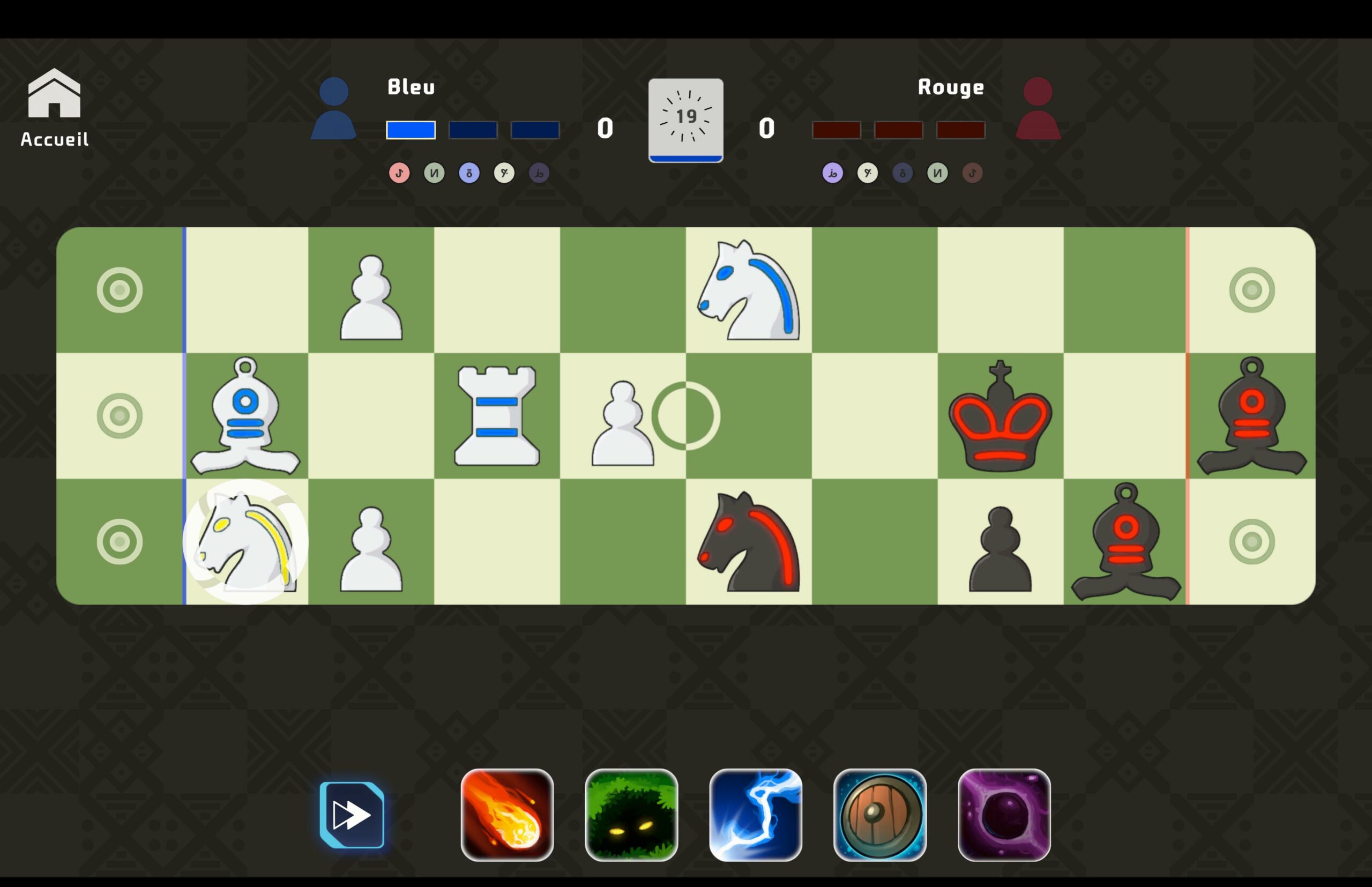 SeNacheSS – plateau hybride échecs / Senet avec pouvoirs actifs